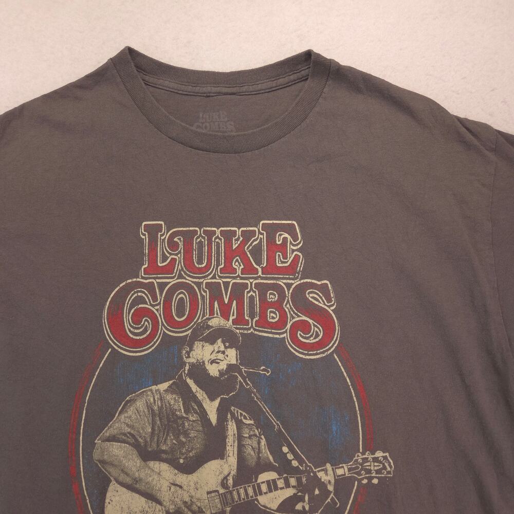 Luke Bryan Band Casual Short Sleeve Graphic T Shirt Mens Size Large L Gray